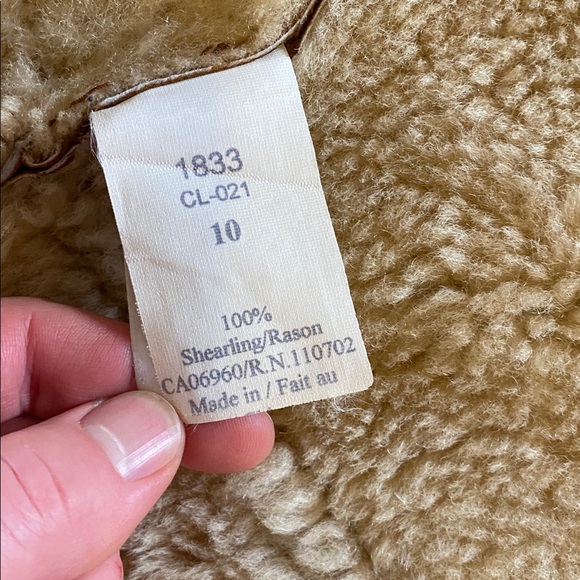 100% Shearling Leather Coat - Picture 3 of 4